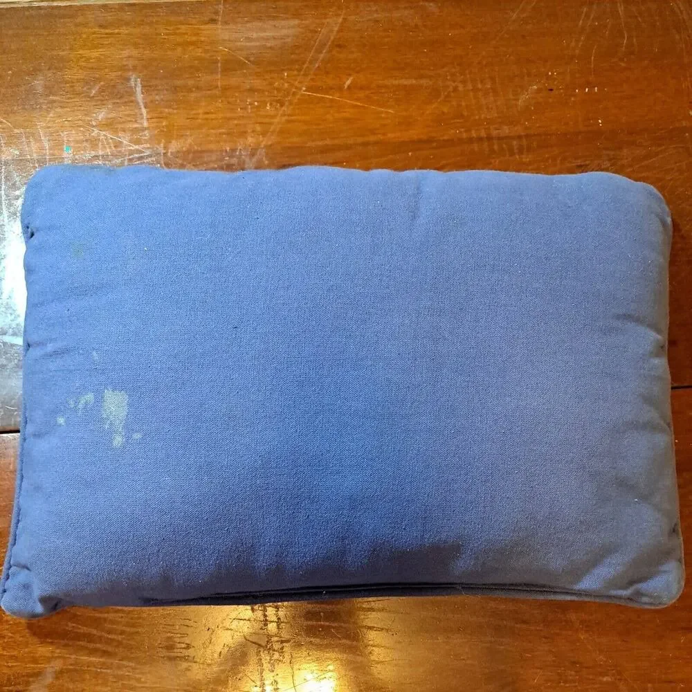 Christmas Pillow Snowman Family Blue 12x18 Inches Winter Holidays Decorative
